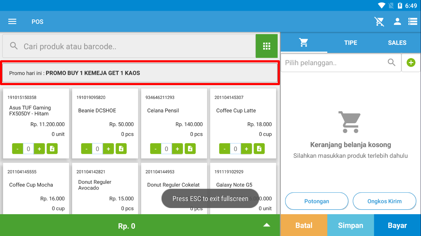 Promo Aktif di POS