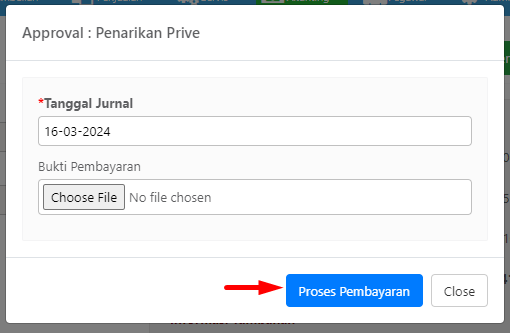 Pop-up Proses Pembayaran