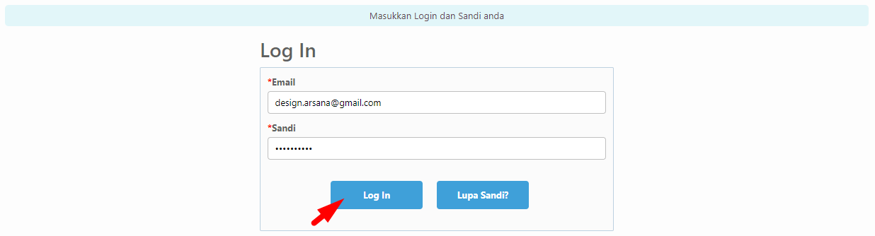 Halaman Login Erzap