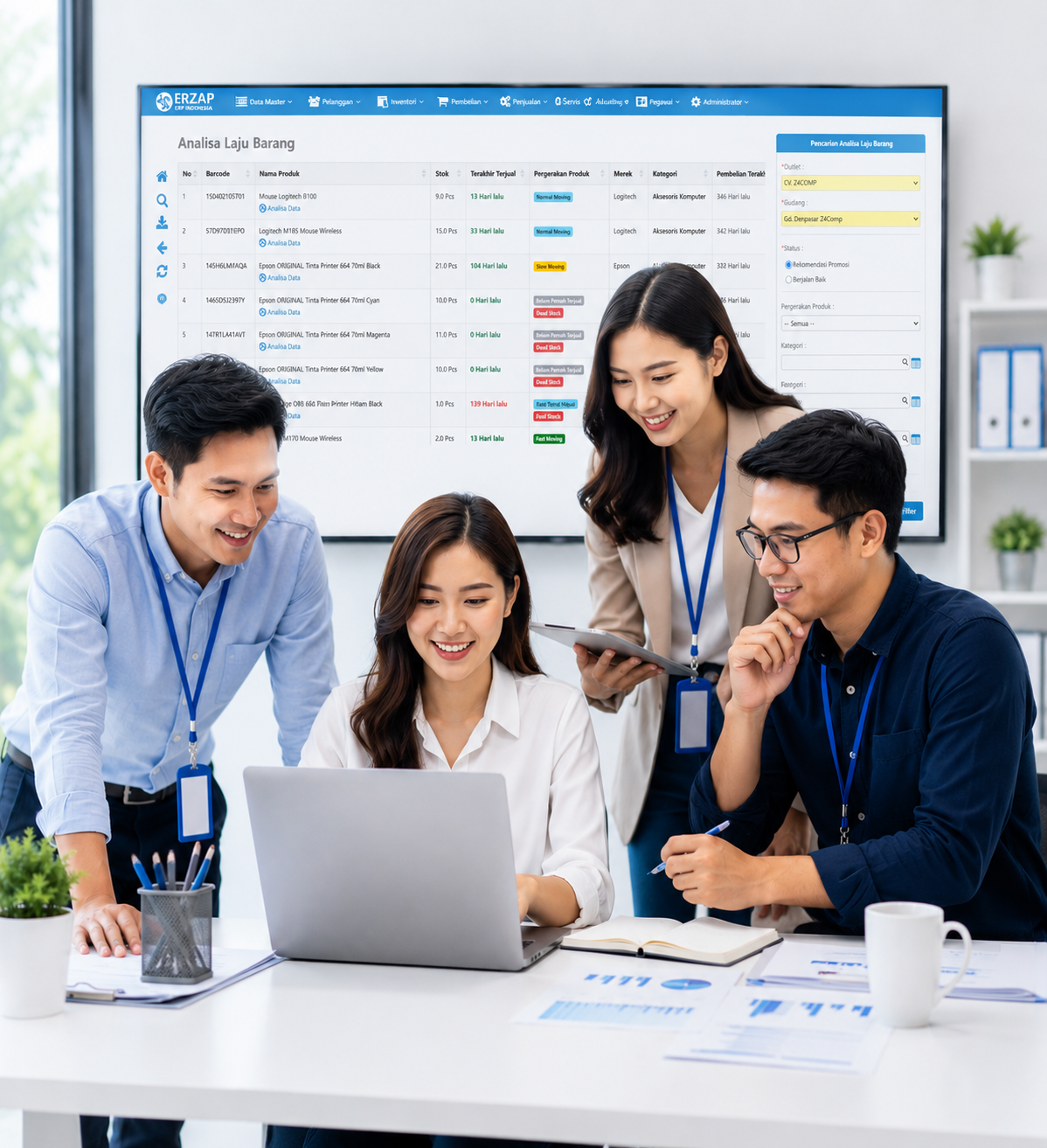 Erzap AI terintegrasi dalam sistem ERP